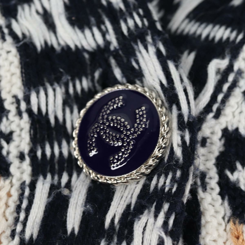 【日本直送】香奈兒長羊毛開襟衫 海軍藍 CC 正品 am8646-12