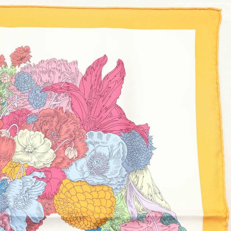 【日本直送】愛馬仕 Carre 45 絲巾「ROBE LEGERE」橘色真絲款 Auth am8904-2