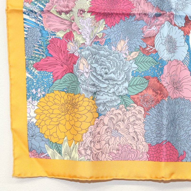 【日本直送】愛馬仕 Carre 45 絲巾「ROBE LEGERE」橘色真絲款 Auth am8904-3