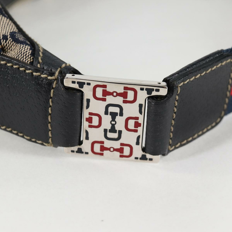 【日本直送】GUCCI GG 帆布雪莉線單肩包海軍藍米紅色 145757 正品 yk18918V-7