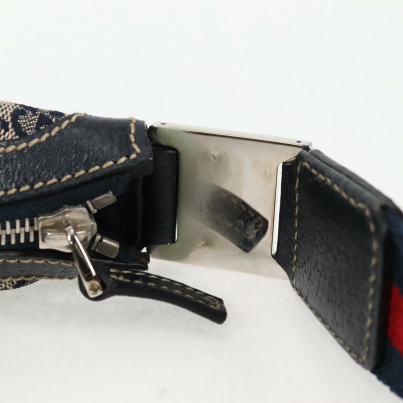 【日本直送】GUCCI GG 帆布雪莉線單肩包海軍藍米紅色 145757 正品 yk18918V-8