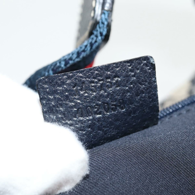 【日本直送】GUCCI GG 帆布雪莉線單肩包海軍藍米紅色 145757 正品 yk18918V-11