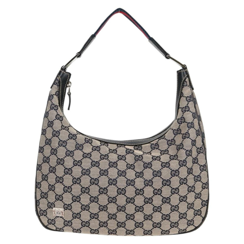 【日本直送】GUCCI GG 帆布雪莉線單肩包海軍藍米紅色 145757 正品 yk18918V-12