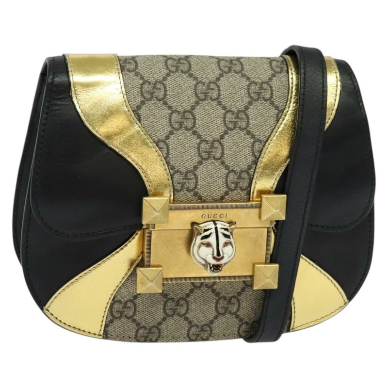 【日本直送】GUCCI GG Supreme Ojiride 包 皮革 PVC 皮革 米色黑色 500781 正品 bs28443-0