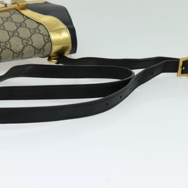 【日本直送】GUCCI GG Supreme Ojiride 包 皮革 PVC 皮革 米色黑色 500781 正品 bs28443-6