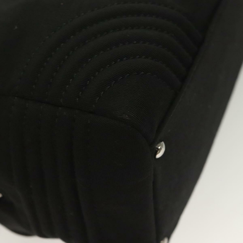 【日本直送】香奈兒鏈單肩包 棉質 黑色 銀色 CC 正品 BA3021-8