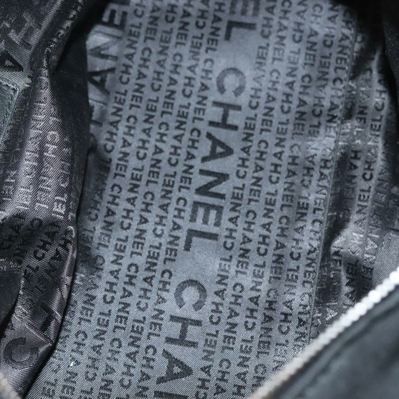 【日本直送】香奈兒鏈單肩包 棉質 黑色 銀色 CC 正品 BA3021-10