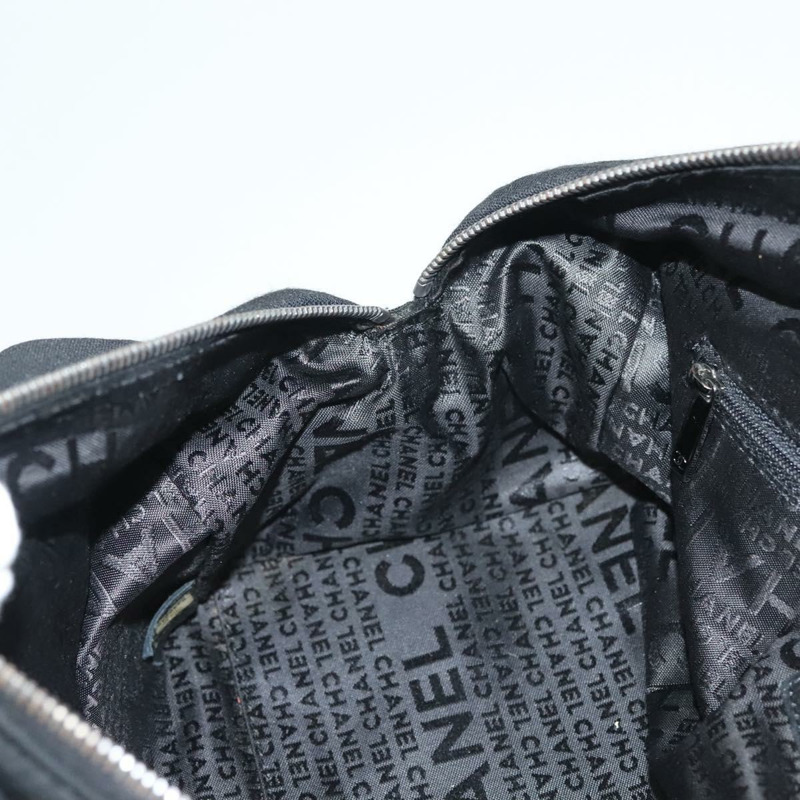 【日本直送】香奈兒鏈單肩包 棉質 黑色 銀色 CC 正品 BA3021-18