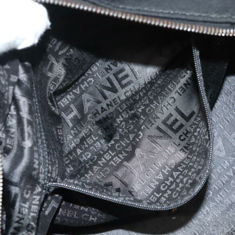 【日本直送】香奈兒鏈單肩包 棉質 黑色 銀色 CC 正品 BA3021-20