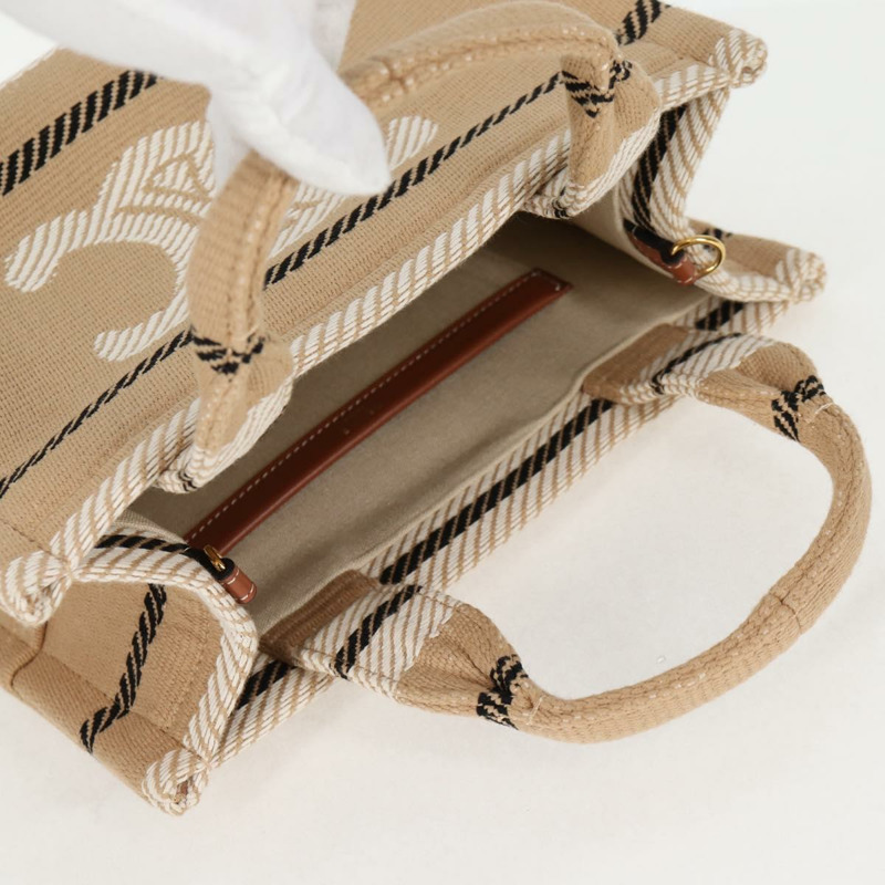 【日本直送】CELINE Triomphe 小號 Cabas Tice 托特包 帆布 米色金色 正品 BA3442M-5