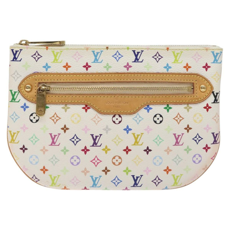 【日本直送】路易威登 Monogram 多色 Pochette GM 手拿包 白色 M60027 正品 BA3532V-12