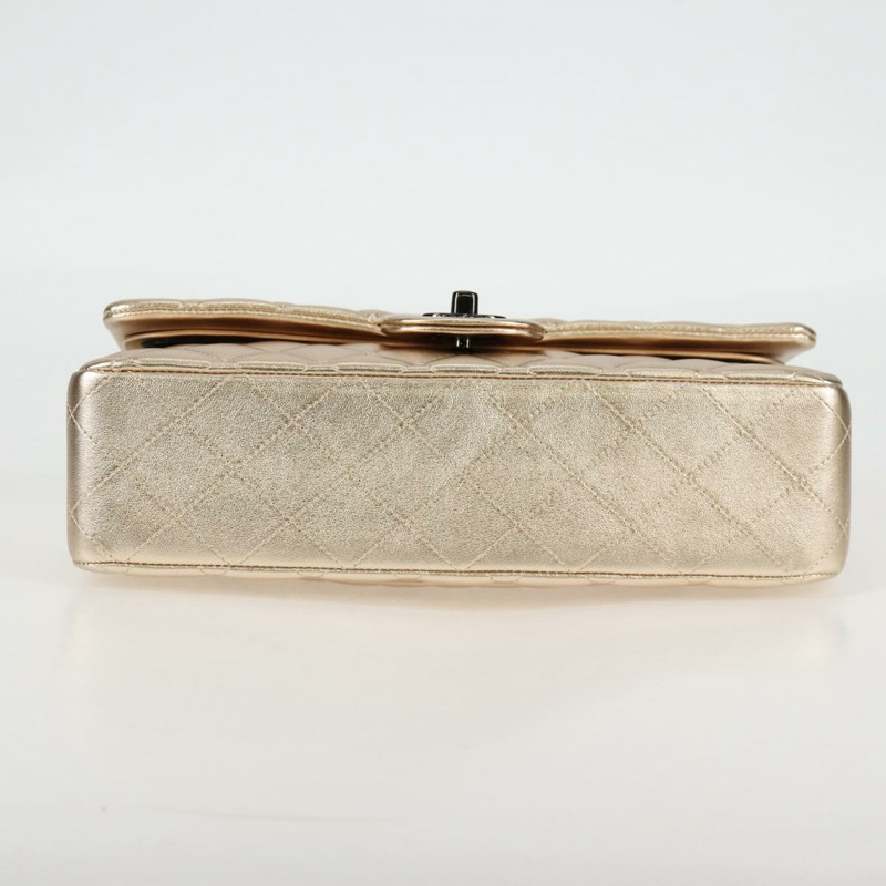 【日本直送】香奈兒 Matelasse 25 雙翻蓋鏈條包 小羊皮 金 CC 正品 BA4084SM-4