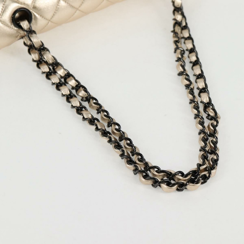 【日本直送】香奈兒 Matelasse 25 雙翻蓋鏈條包 小羊皮 金 CC 正品 BA4084SM-6