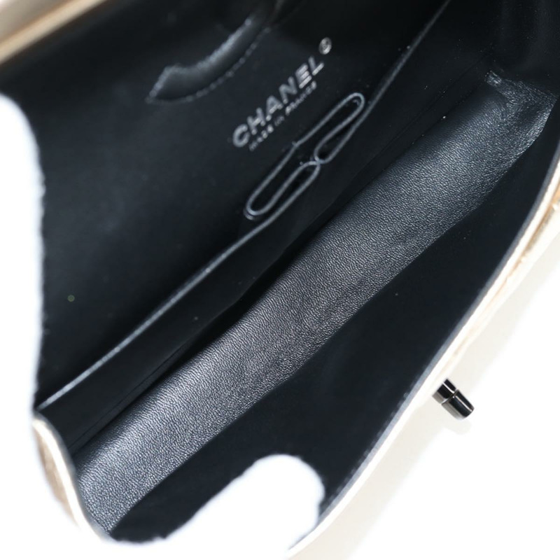 【日本直送】香奈兒 Matelasse 25 雙翻蓋鏈條包 小羊皮 金 CC 正品 BA4084SM-8