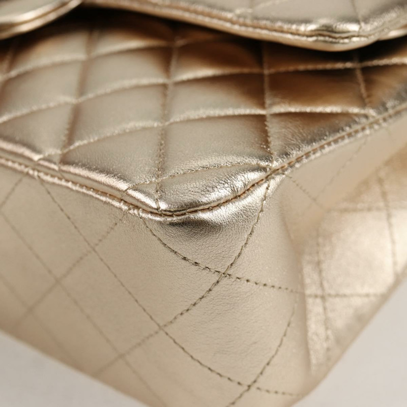 【日本直送】香奈兒 Matelasse 25 雙翻蓋鏈條包 小羊皮 金 CC 正品 BA4084SM-15