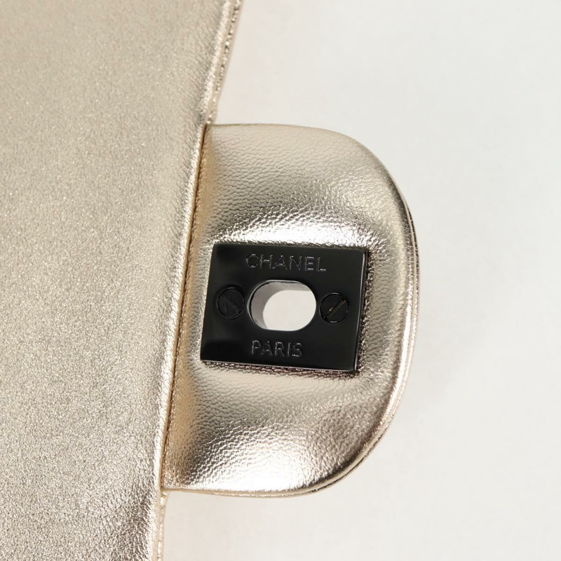 【日本直送】香奈兒 Matelasse 25 雙翻蓋鏈條包 小羊皮 金 CC 正品 BA4084SM-19