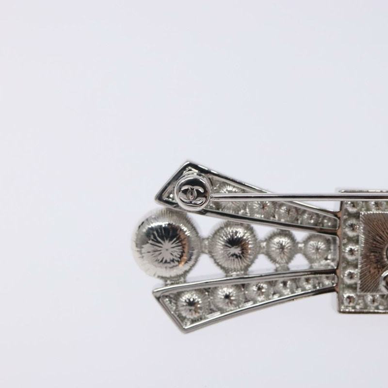 【日本直送】香奈兒 COCO 馬克胸針金屬銀色 CC 正品 BA4086M-3