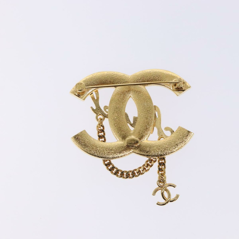 【日本直送】香奈兒 COCO 馬克胸針金屬金 CC 正品 BA4087M-3