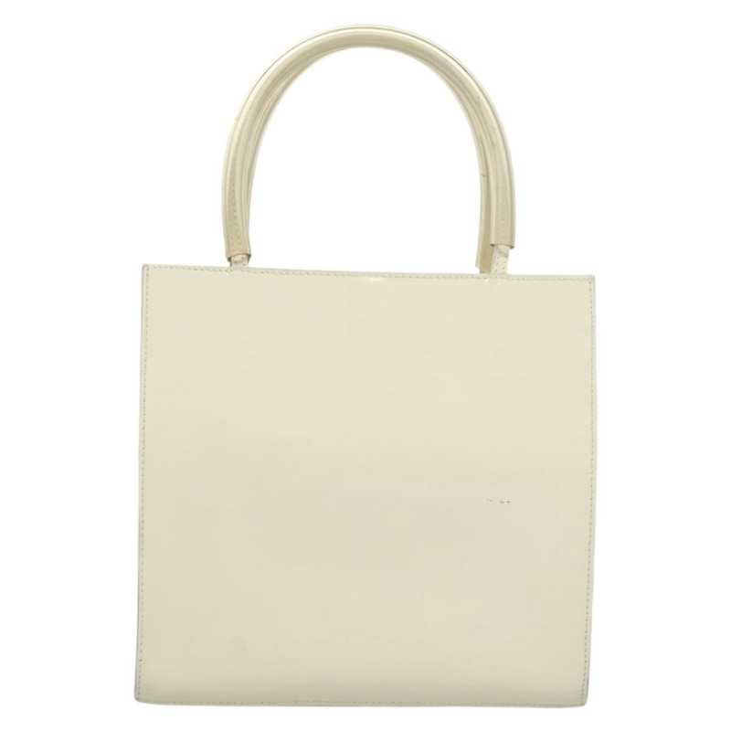 【日本直送】Salvatore Ferragamo 手提包 漆皮 白金 正品 BA4344-1