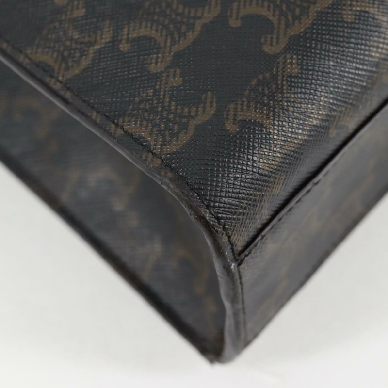 【日本直送】CELINE Triomphe 帆布垂直 Cabas 小號包 PVC 兩用款 黑金色 正品 BA4512M-16