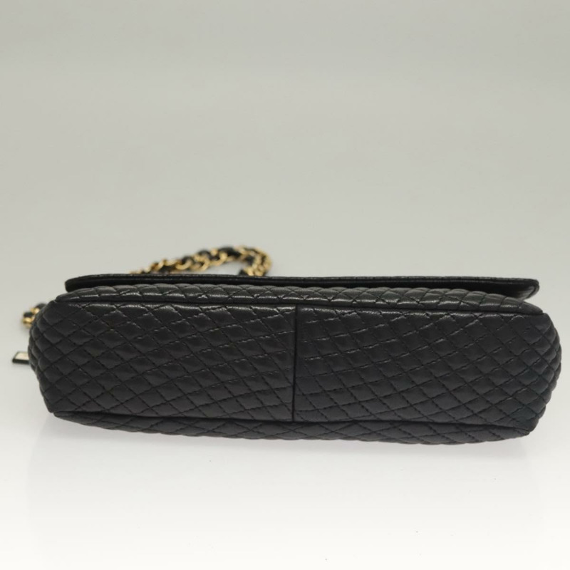 【日本直送】BALLY 絎縫鏈條單肩包 皮革 黑色 金色 正品 BA4302-4