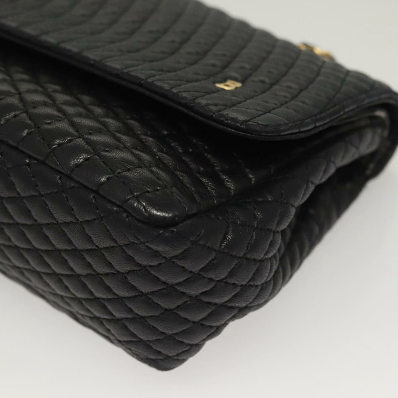 【日本直送】BALLY 絎縫鏈條單肩包 皮革 黑色 金色 正品 BA4302-14