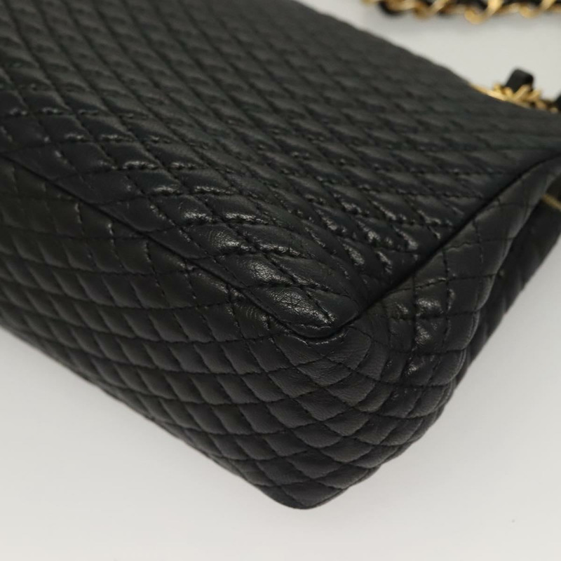 【日本直送】BALLY 絎縫鏈條單肩包 皮革 黑色 金色 正品 BA4302-16