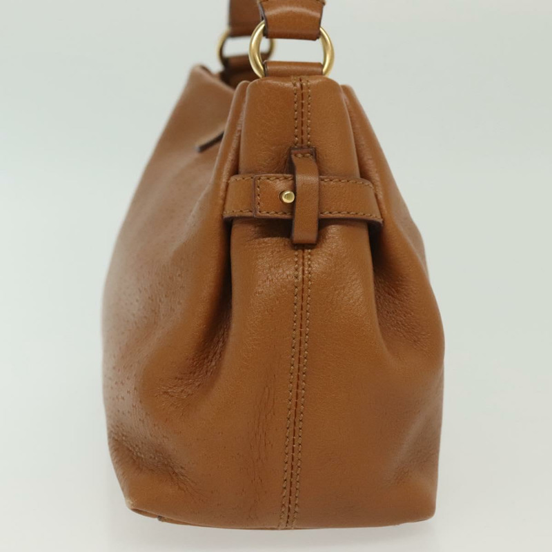 【日本直送】Salvatore Ferragamo Gancini 單肩包 皮革 棕金色 正品 BA4764-3