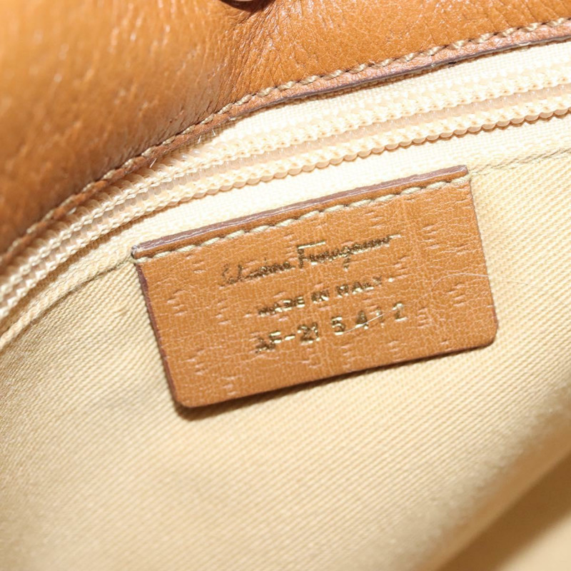 【日本直送】Salvatore Ferragamo Gancini 單肩包 皮革 棕金色 正品 BA4764-11