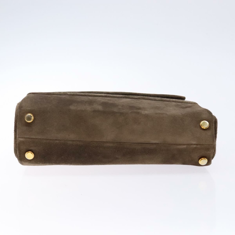 【日本直送】Salvatore Ferragamo 鏈條手提包 絨面革 灰金色 正品 BA4690-4