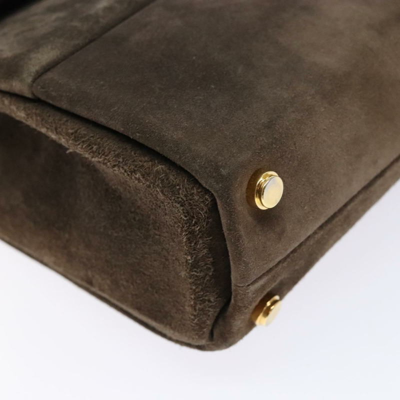 【日本直送】Salvatore Ferragamo 鏈條手提包 絨面革 灰金色 正品 BA4690-14