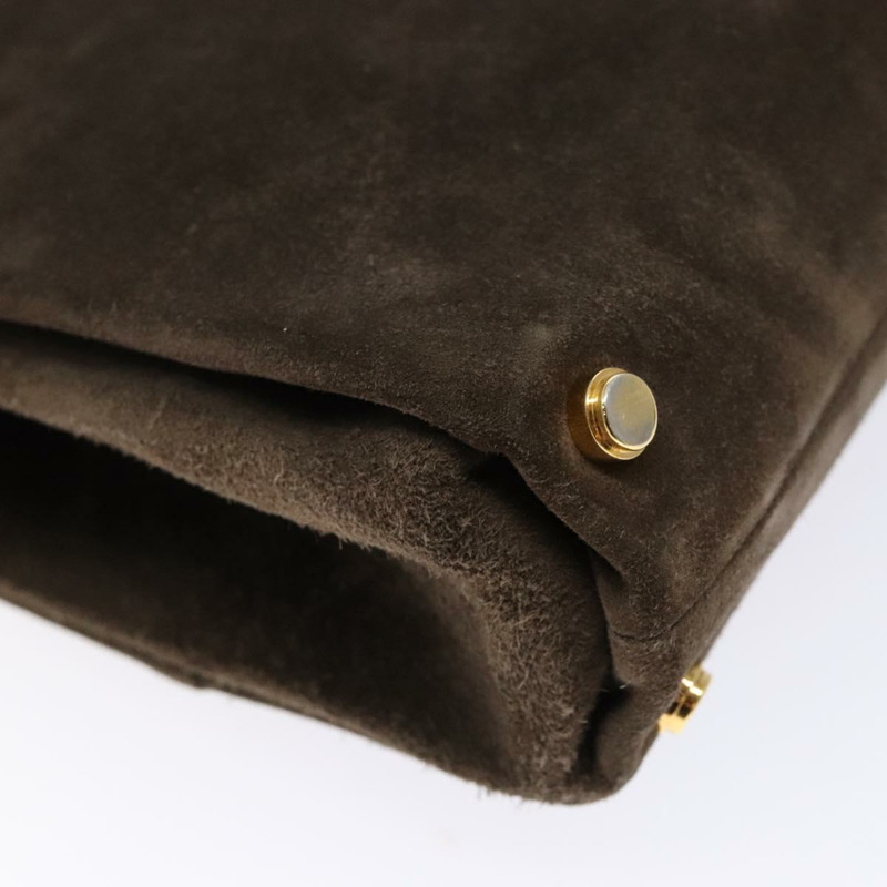 【日本直送】Salvatore Ferragamo 鏈條手提包 絨面革 灰金色 正品 BA4690-15