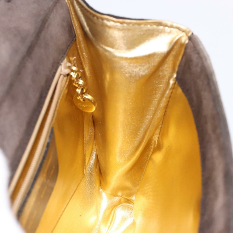 【日本直送】Salvatore Ferragamo 鏈條手提包 絨面革 灰金色 正品 BA4690-16