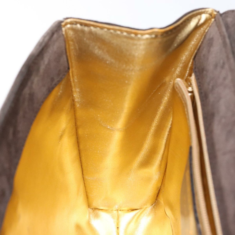 【日本直送】Salvatore Ferragamo 鏈條手提包 絨面革 灰金色 正品 BA4690-17