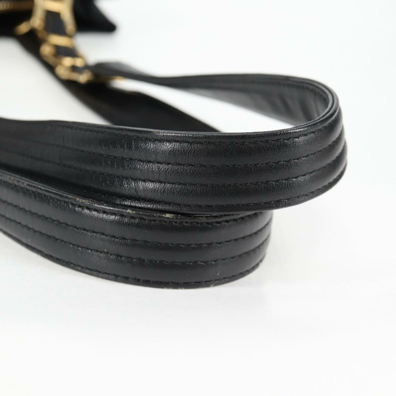 【日本直送】范思哲鏈條單肩包 尼龍 黑色 金色 正品 BA4795-9