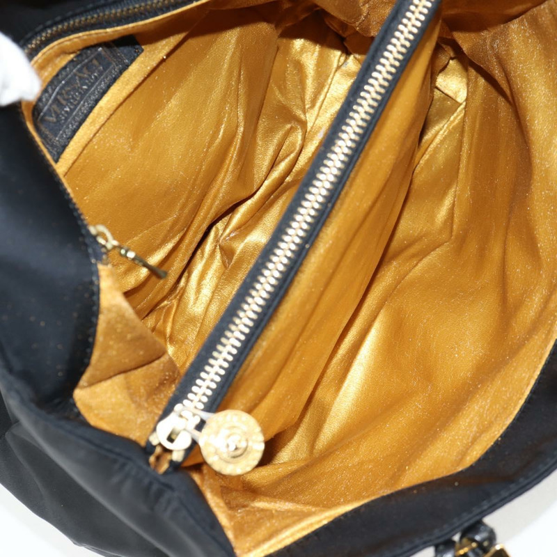 【日本直送】范思哲鏈條單肩包 尼龍 黑色 金色 正品 BA4795-11