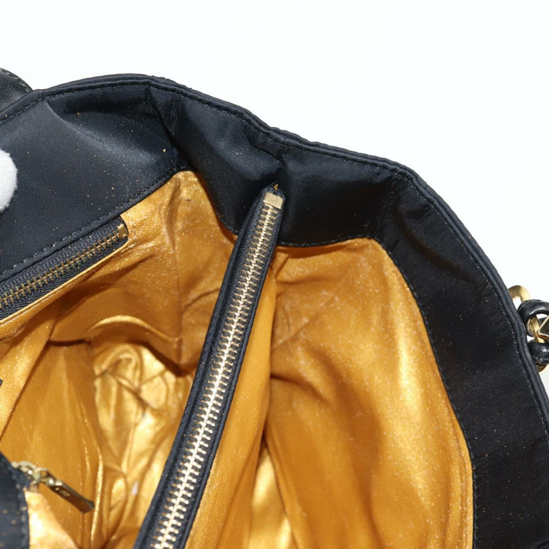 【日本直送】范思哲鏈條單肩包 尼龍 黑色 金色 正品 BA4795-20