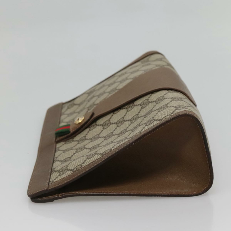 【日本直送】GUCCI GG Supreme Web Sherry Line 手拿包 PVC 米金色 89 01 033 正品 BA4582-2