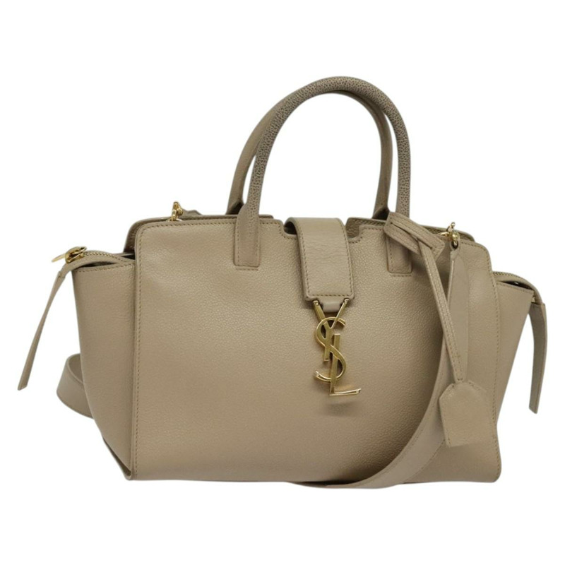 【日本直送】SAINT LAURENT Downtown 嬰兒手提包 皮革 2 款可選 米色 金色 正品 BA4576-0