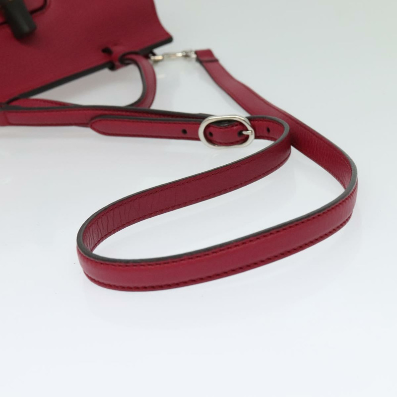 【日本直送】GUCCI 竹節日常手提包 皮革 兩用 粉紅色 銀色 370831 正品 BA4678-7