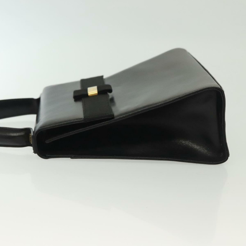 【日本直送】Salvatore Ferragamo Vala 手提包 皮革 黑金色 正品 BA4594-3