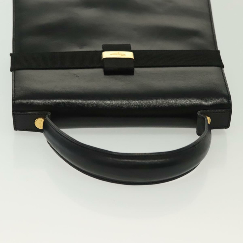 【日本直送】Salvatore Ferragamo Vala 手提包 皮革 黑金色 正品 BA4594-5