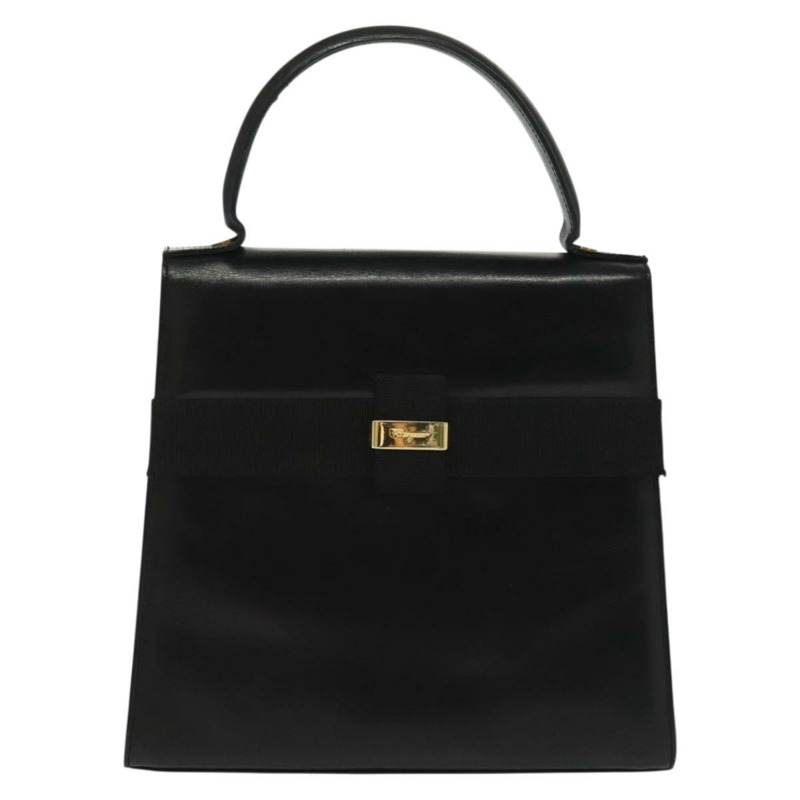 【日本直送】Salvatore Ferragamo Vala 手提包 皮革 黑金色 正品 BA4594-12