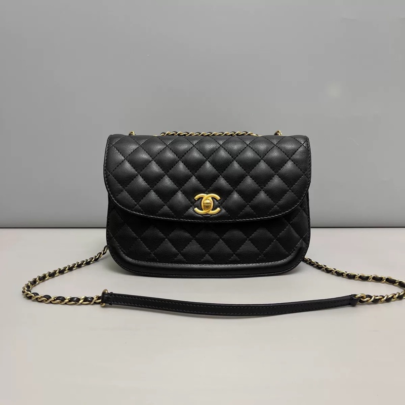 Chanel黑金荔枝牛菱格風琴斜挎包 #99新閒置 #絕版收藏 🉑肩背🉑斜挎-0
