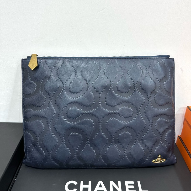 VIVIENNE WESTWOOD 深藍 手拿包 文件包 手挽包 收納包-1