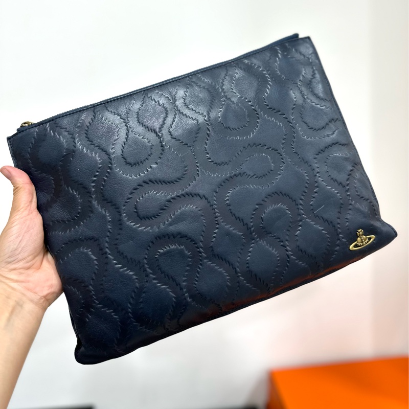 VIVIENNE WESTWOOD 深藍 手拿包 文件包 手挽包 收納包-2