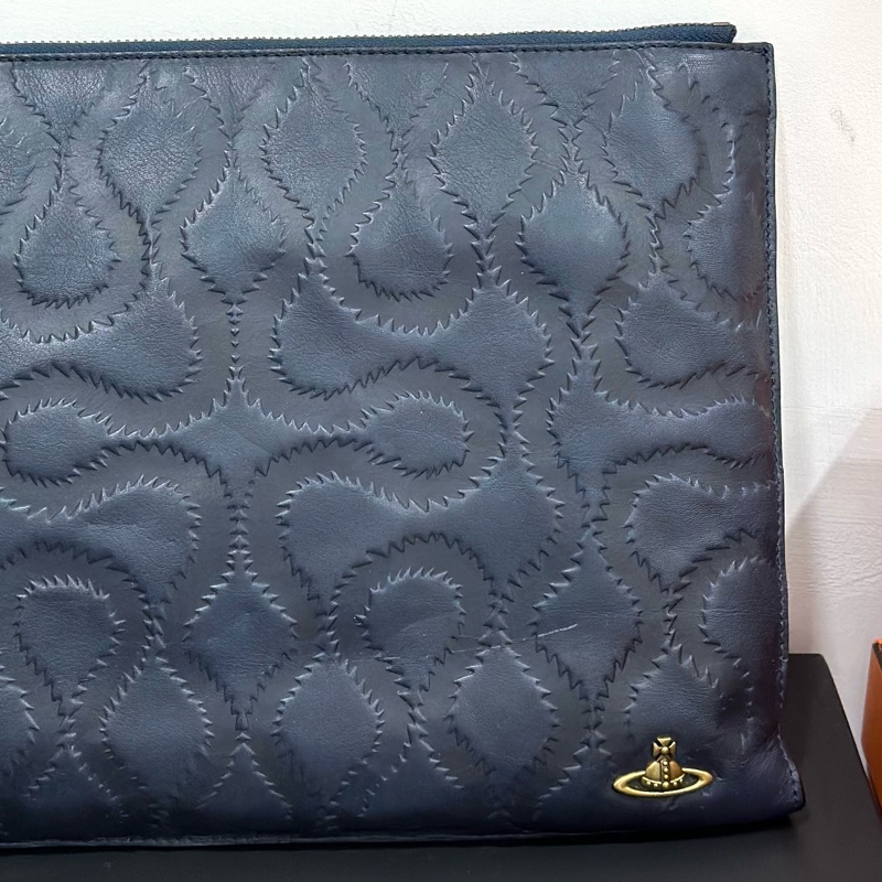 VIVIENNE WESTWOOD 深藍 手拿包 文件包 手挽包 收納包-12