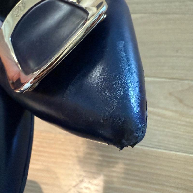 Roger vivier 深藍尖頭平底鞋-14