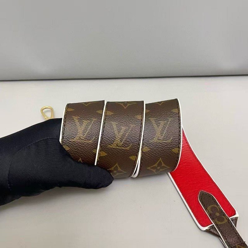 LV路易威登 老花拼紅色寬肩帶 附件 盒子-6
