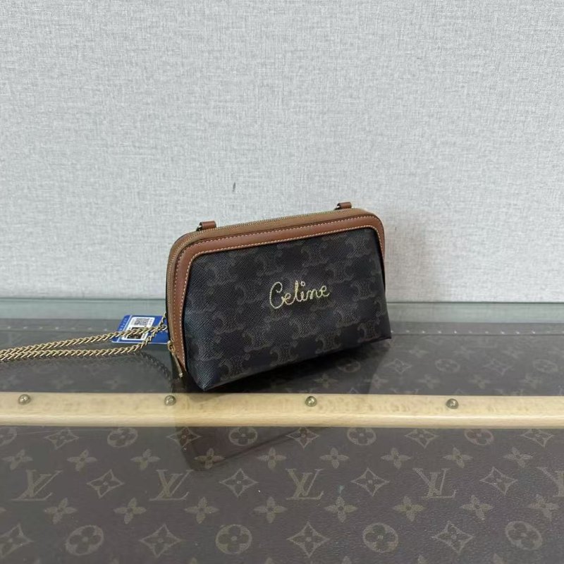✨Celine 老花金扣凱旋門貝殼mini鍊條包 16*10*8 98新 配件塵袋-1